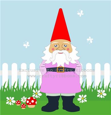 Gnome Digi - Pink Gnome and Fence